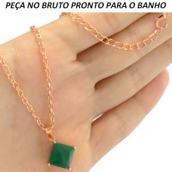 GARGANTILHA NO BRUTO PRONTO PARA O BANHO PEDRA GLASS VERDE10MM 5GR TAMANHO APROXIMADO:48CM TAMANHO APROXIMADO:2CM REF:BRU465