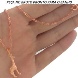 GARGANTILHA NO BRUTO PRONTO PARA O BANHO GIRAFA TAMANHO APROXIMADO:45CM TAMANHO PINGENTE:2,5CM 2,5GR REF.BRU943