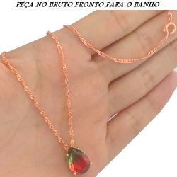 GARGANTILHA NO BRUTO PRONTO PARA O BANHO EM PEDRA RAINBOW TAMANHO APROXIMADO:45CM TAMANHO PINGENTE:1,5CM 3,4GR REF.BRU945