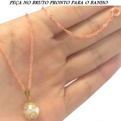 GARGANTILHA NO BRUTO PRONTO PARA O BANHO EM PEROLA BRANCA 10MM TAMANHO APROXIMADO:45CM 2,5GR REF.BRU973