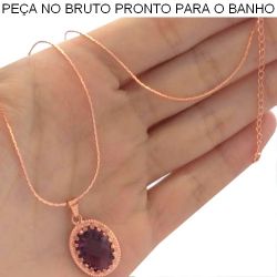 GARGANTILHA NO BRUTO PRONTO PARA O BANHO EM CRISTAL SEXTRAVADO TAMANHO APROXIMADO:45CM TAMANHO PINGENTE:2CM 4GR REF.BRU1048