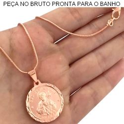 GARGANTILHA NO BRUTO PRONTO PARA O BANHO JÁ NO COBRE SÃO JUDAS TADEU 7GR TAMANHO APROXIMADO:45CM PINGENTE:2,5CM REF.BRU678