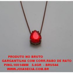GARGANTILHA NO BRUTO PRONTO PARA O BANHO GARGANTILHA COM CORR.RABO DE RATO   PING.10X14MM   5.6GR  - BRU544