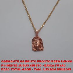 GARGANTILHA NO BRUTO PRONTO PARA O BANHO PINGENTE JUSUS CRISTO - BAIXA FUSÃO PESO TOTAL 4.0GR - TAM. 1,5X2CM BRU2345