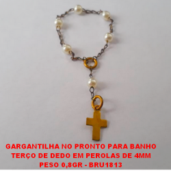 GARGANTILHA NO PRONTO PARA BANHO TERÇO DE DEDO EM PEROLAS DE 4MM PESO 0,8GR - BRU1813