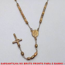 GARGANTILHA NO BRUTO PRONTO PARA O BANHO -  TERÇO - TAMANHO:45,5CM - PESO:11,3GR - BRU2243