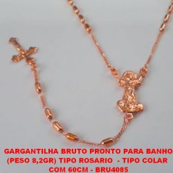 GARGANTILHA BRUTO PRONTO PARA BANHO (PESO 8,2GR) TIPO ROSARIO  - TIPO COLAR  COM 60CM - BRU4085