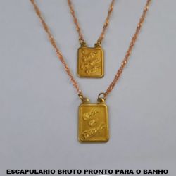 ESCAPULARIO BRUTO PRONTO PARA O BANHO (3,995/3,994)PINGENTE LADO (O SENHOR E MEU PASTOR LADO 2 E NADA ME FALTARA ( ''16X11MM''  ) PESO TOTAL 2,7GR - BRU0886