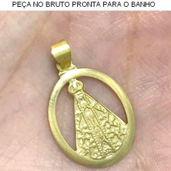 PINGENTE NO BRUTO PRONTO PARA O BANHO JA NO COBRE (30) ''NOSSA SENHORA APARECIDA'' 1.2GR TAMANHO APROXIMADO:20X16MM REF:BRU219