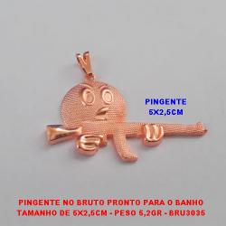 PINGENTE NO BRUTO PRONTO PARA O BANHO TAMANHO DE 5X2,5CM - PESO 5,2GR - BRU3035