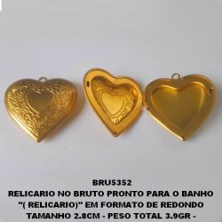 RELICARIO NO BRUTO PRONTO PARA O BANHO  ''( RELICARIO)'' EM FORMATO DE REDONDO  TAMANHO 2.8CM - PESO TOTAL 3.9GR -  BRU5352