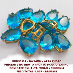 PINGENTE NO BRUTO PRONTO PARA O BANHO  COM BASE 10X14MM (ALTA FUSÃO ) ZIRCONIA PESO TOTAL 1.6GR - BRU5651