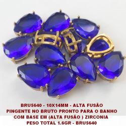 PINGENTE NO BRUTO PRONTO PARA O BANHO COM BASE 10X14MM (ALTA FUSÃO ) ZIRCONIA  PESO TOTAL 1.6GR - BRU5640