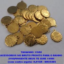 ACESSORIOS NO BRUTO PRONTO (CX34) PARA O BANHO (918)PINGENTE DEUS TE GUIE 11MM  -(sem contra argola) -0,01GR - BRU5485