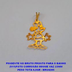 PINGENTE NO BRUTO PRONTO PARA O BANHO (511)FOTO CORROSÃO MINNIE VAZ 23MM PESO TOTA 0,5GR - BRU4285