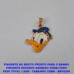 PINGENTE NO BRUTO PRONTO PARA O BANHO PINGENTE DESENHO ANIMADO ESMALTADO PESO TOTAL 1.9GR - TAMANHO 25MM - BRU6209