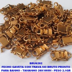 FECHO GAVETA COM TRAVA NO BRUTO PRONTO PARA O BANHO - ( VENDA POR UNIDADE) TAMANHO 20X10MM - PESO 2.1GR BRU6202