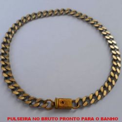 PULSEIRA NO BRUTO PRONTO PARA O BANHO  COM FECHO GAVETA - ELLO 1X1 BATIDO - LARGURA DA CORRENTE 6.0MM (XCN180) PESO 12.8GR ( '' 24CM '' ) - BRU4361