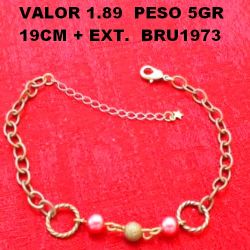 PULSEIRA NO BRUTO PRONTO PARA O BANHO PESO TOTAL DE 5GR  COM 19CM + EXTENSOR  BRU1973