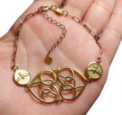 Pulseira No Bruto Pronto Para Banho Com A Palavra Fé  E Espirito Santo Com Extensor Tamanho Aproximado: 19,0cm Peso: 5,9 gramas REF: BRU748