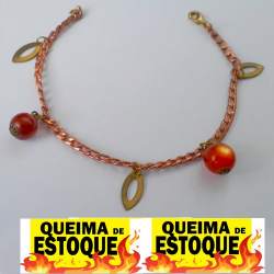 PULSEIRA NO BRUTO PRONTO PARA O BANHO COM FECHO LAGOSTA E BPLAS DE OLHO DE GATO 8MM - BRU0949