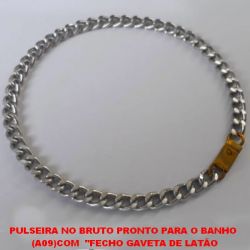 PULSEIRA NO BRUTO PRONTO PARA O BANHO  (A09)COM  ''FECHO GAVETA DE LATÃO CORRENTE DE ALUMINIO ''20CM ''- PESO 3,8GR -  LARGURA DA CORRENTE 5MM - BRU4478