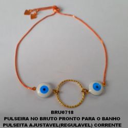 PULSEIRA NO BRUTO PRONTO PARA O BANHO PULSEITA AJUSTAVEL(REGULAVEL) COM CORRENTE VENEZIANA  - ARGOLA DE 17MM E OLHO GREGO DE 10MM - BRU0444