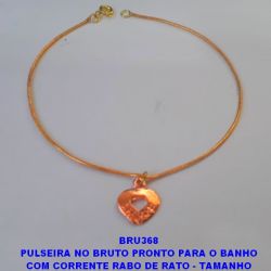 PULSEIRA NO BRUTO PRONTO PARA O BANHO COM CORRENTE RABO DE RATO - TAMANHO 23CM - BRU368