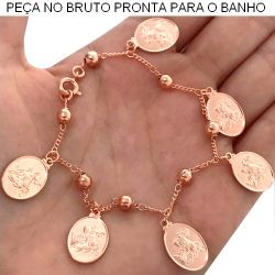 PULSEIRA NO BRUTO PRONTO PARA O BANHO JA NO COBRE SÃO JORGE 8,8GR TAMANHO APROXIMADO:17CM REF:BRU1656