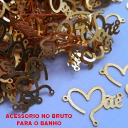ACESSORIO NO BRUTO  PRONTO PARA O BANHO ( MATERIAL EM FOTO CORROSÃO )PINGENTE 2CM PEQUENO DO DIA DAS MÃES COM 3 ARGOLINHAS - PESO 0,4 GR - BRU3801