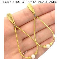 BRINCO NO BRUTO PRONTO PARA O BANHO COM PÉROLA 3.6GR TAMANHO APROXIMADO:6MM REF:BRU2029
