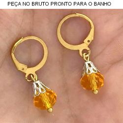 BRINCO PRESSÃO NO BRUTO PRONTO PARA BANHO CRISTAL LARANJA SUPER LEVE  2.0GR TAMANHO APROXIMADO:3CM REF.BRU851