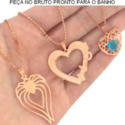 KIT C/3 GARGANTILHA NO BRUTO PRONTO PARA O BANHO JÁ NO COBRE REF:BRU1528