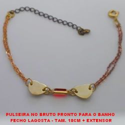PULSEIRA NO BRUTO PRONTO PARA O BANHO  FECHO LAGOSTA - TAM. 18CM + EXTENSOREXTENSOR PESO 2,5GR - BRU155