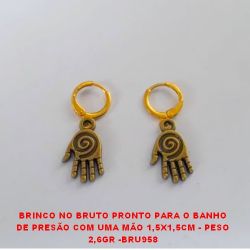 BRINCO NO BRUTO PRONTO PARA O BANHO DE PRESÃO COM UMA MÃO 1,5X1,5CM - PESO 2,6GR -BRU958
