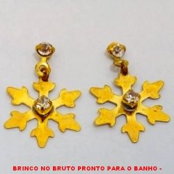 BRINCO NO BRUTO PRONTO PARA O BANHO -  BRINCO COM CRISTAIS - TAMANHO:2,4CM -  PESO:1,4GR - BRU0790