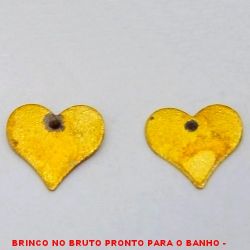 BRINCO NO BRUTO PRONTO PARA O BANHO -  BRINCO DE CORAÇÃO - TAMANHO:1,0CM - PESO: 0,7GR - BRU0712