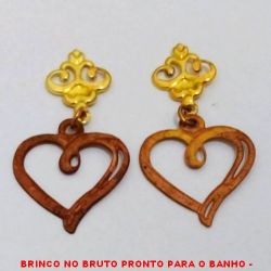 BRINCO NO BRUTO PRONTO PARA O BANHO -  BRINCO DE CORAÇÃO - TAMANHO:3,0CM -  PESO:0,8GR - BRU3103