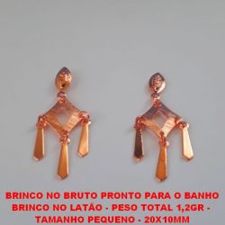 BRINCO NO BRUTO PRONTO PARA O BANHO BRINCO NO LATÃO - PESO TOTAL 1,7GR -  TAMANHO PEQUENO - 20X10MM BRU4593