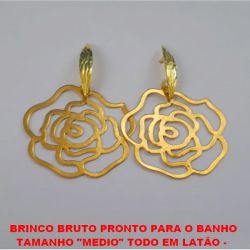 BRINCO BRUTO PRONTO PARA O BANHO TAMANHO ''MEDIO'' TODO EM LATÃO -  TAMANHO DO PINGENTE 30MM - PESO TOTAL 4,4GR - BRU1928