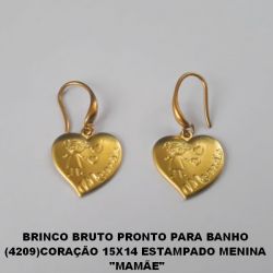 BRINCO BRUTO PRONTO PARA BANHO(BASE DE ANZOL LARGA) (4209)CORAÇÃO 15X14 ESTAMPADO MENINA  ''MAMÃE'' PESO TOTAL 2,2GR - BRU0194