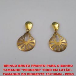 BRINCO BRUTO PRONTO PARA O BANHO TAMANHO ''PEQUENO'' TODO EM LATÃO -  TAMANHO DO PINGENTE 15X18MM - PESO TOTAL 1,3GR - BRU5219