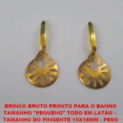 BRINCO BRUTO PRONTO PARA O BANHO TAMANHO ''PEQUENO'' TODO EM LATÃO -  TAMANHO DO PINGENTE 15X18MM - PESO TOTAL 1,8GR - BRU0113