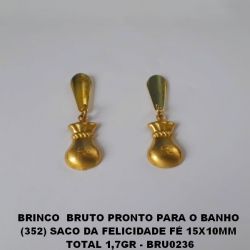 BRINCO  BRUTO PRONTO PARA O BANHO (352) SACO DA FELICIDADE FÉ 15X10MM  TOTAL 1,7GR - BRU0236