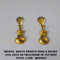 BRINCO  BRUTO PRONTO PARA O BANHO (352) SACO DA FELICIDADE FÉ 15X10MM  TOTAL 1,7GR - BRU0241