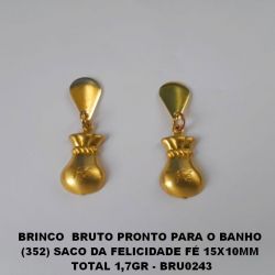 BRINCO  BRUTO PRONTO PARA O BANHO (352) SACO DA FELICIDADE FÉ 15X10MM  TOTAL 1,7GR - BRU0243