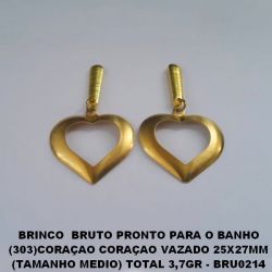 BRINCO  BRUTO PRONTO PARA O BANHO (303)CORAÇAO CORAÇAO VAZADO 25X27MM (TAMANHO MEDIO) TOTAL 3,7GR - BRU0214