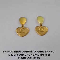 BRINCO BRUTO PRONTO PARA BANHO  (3470) CORAÇÃO 16X13MM (FÉ) 2,6GR -BRU0333