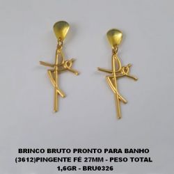 BRINCO BRUTO PRONTO PARA BANHO  (3612)PINGENTE FÉ 27MM - PESO TOTAL  1,6GR - BRU0326