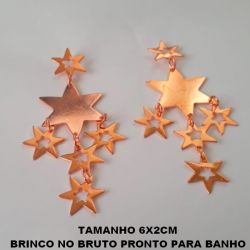 BRINCO NO BRUTO PRONTO PARA BANHO BRINCO ARTICULADO QUADRADO 6X2CM PESO TOTAL 4,2GR (LATÃO) BRU4666